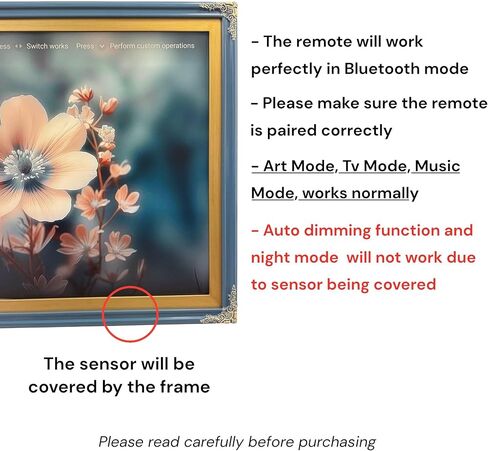55 Inch TV frame for TCL NXT Tv, Honky Tonk Blue With Gold Accents, Exclusively for Tcl Nxt, not meant for use with other Tv brands. (55 Inch) in Kuwait