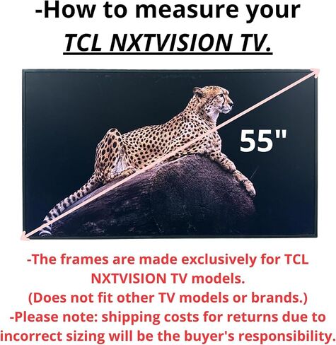 55 Inch TV frame for TCL NXT Tv, Honky Tonk Blue With Gold Accents, Exclusively for Tcl Nxt, not meant for use with other Tv brands. (55 Inch) in Kuwait