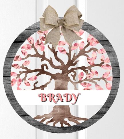 Spring Tree of Life Door Hanger - Personalized, Name Door Hanger, Family Gift, Custom Door Hanger, Wedding Gift, Front Door Hanger, Spring in Saudi Arabia