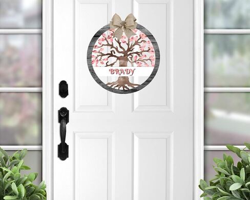 Spring Tree of Life Door Hanger - Personalized, Name Door Hanger, Family Gift, Custom Door Hanger, Wedding Gift, Front Door Hanger, Spring in Saudi Arabia