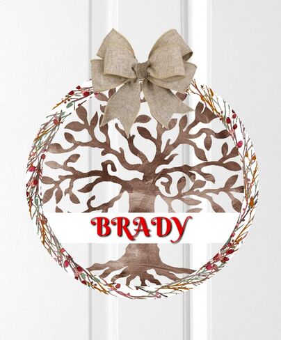 Winter Tree of Life Door Hanger - Personalized, Name Door Hanger, Family Gift, Custom Door Hanger, Wedding Gift, Front Door Hanger, Christmas in Kuwait