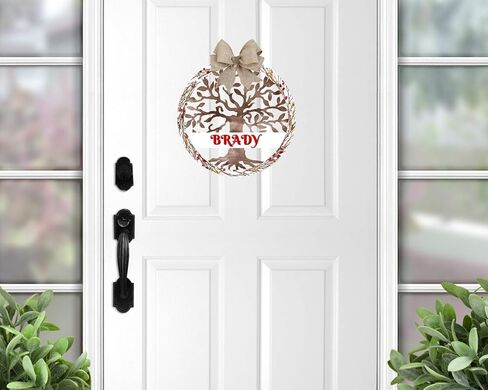 Winter Tree of Life Door Hanger - Personalized, Name Door Hanger, Family Gift, Custom Door Hanger, Wedding Gift, Front Door Hanger, Christmas in Kuwait