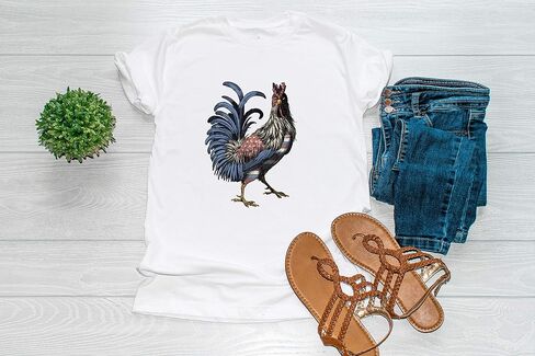 American Flag Rooster Ready to Press Sublimation Transfer, Ready to Use, Adult/Kid Shirt Size, Sub Image Ready to Press, DIY Sublimation in Saudi Arabia