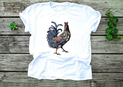 American Flag Rooster Ready to Press Sublimation Transfer, Ready to Use, Adult/Kid Shirt Size, Sub Image Ready to Press, DIY Sublimation in Saudi Arabia