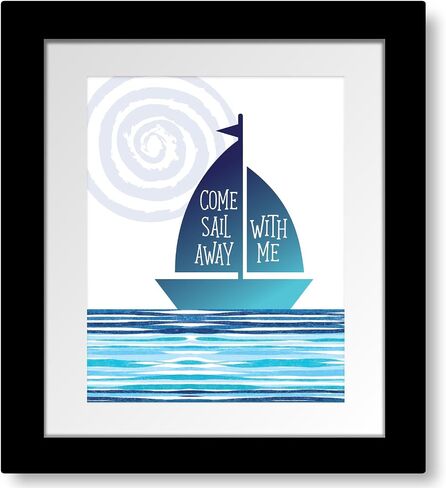Come Sail Away - Inspired Song Lyrics Wall Print Artwork, Typographic Illustration (10"L x 8"W, Print - Unframed) in Saudi Arabia