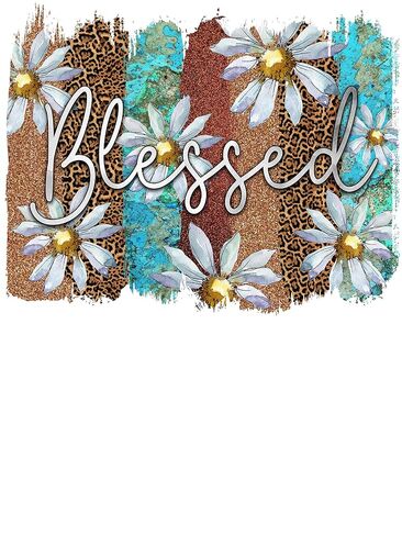Blessed Daisy Sublimation Transfer Ready to Press, Daisies Sublimation Transfer, Printed, Ready to Use, Sub Design, Adult/Child Size Shirt in Kuwait