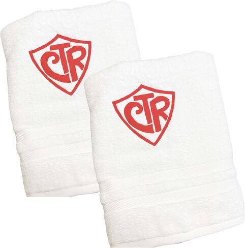 LDS CTR Baptism Bath Sheet Set of 2, 30 x 52 Inches, Red Thread in Kuwait