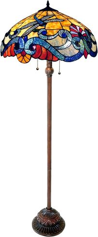Chloe Lighting 2 Light Tiffany-Style Dragonfly Floor Lamp 18" Shade in Saudi Arabia