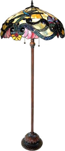 Chloe Lighting 2 Light Tiffany-Style Dragonfly Floor Lamp 18" Shade in Saudi Arabia