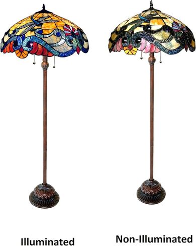 Chloe Lighting 2 Light Tiffany-Style Dragonfly Floor Lamp 18" Shade in Saudi Arabia