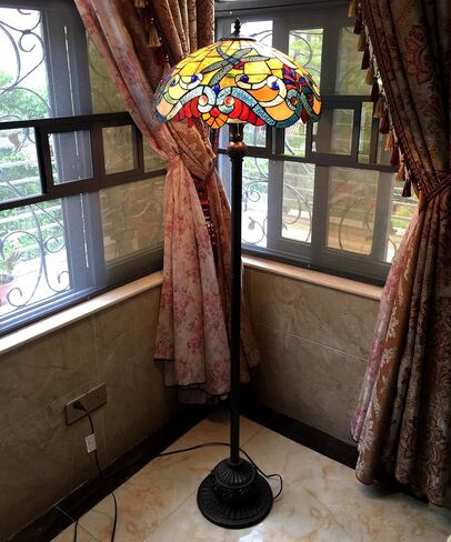 Chloe Lighting 2 Light Tiffany-Style Dragonfly Floor Lamp 18" Shade in Saudi Arabia