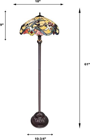 Chloe Lighting 2 Light Tiffany-Style Dragonfly Floor Lamp 18" Shade in Saudi Arabia