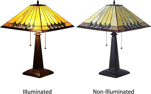 Chloe Lighting Graham Tiffany-Style 2 Light Mission Table Lamp 16" Shade in Saudi Arabia