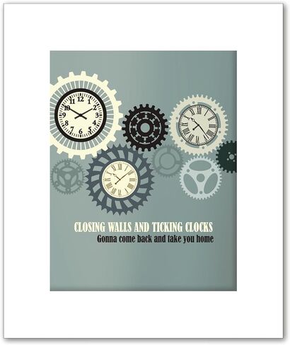 Clocks Song - Lyrics Poster Photo Gift Favorite Birthday Song Inspirational Framed Photo Wall Art (10"L x 8"W, Print - Unframed) in Saudi Arabia