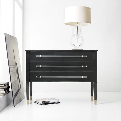 Hooker Furniture Melange Rowan 3 Drawer Accent Chest in Black in Saudi Arabia