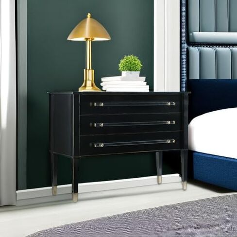Hooker Furniture Melange Rowan 3 Drawer Accent Chest in Black in Saudi Arabia