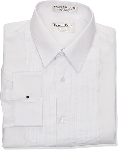 Tuxedo Shirt- White Laydown Collar 1/4" Pleat Shirt in Saudi Arabia