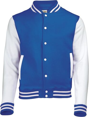 AWDis Hoods Varsity Letterman jacket Royal Blue / White L in Saudi Arabia