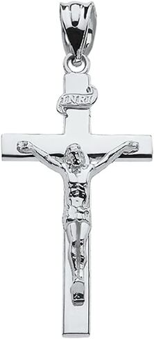 .925 الفضة الاسترليني الخطي الصليب INRI الصليب سحر قلادة المجوهرات الدينية - اختيار الحجم (S-L) in Kuwait