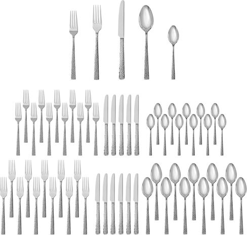 Fortessa Nomad 18/0 Stainless Steel, 60 Piece Flatware Set (Service for 12), Silver in Kuwait