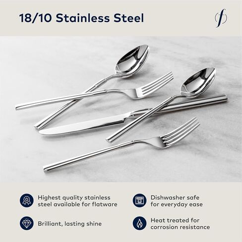Fortessa Lloyd 18/10 Stainless Steel, 40 Piece Flatware Set (Service for 8), Silver in Kuwait