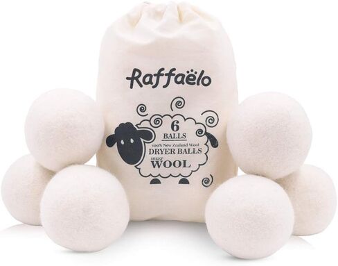 Raffaelo Wool Dryer Balls XL Reusable Natural Fabric Softener, Set of 6 in Saudi Arabia