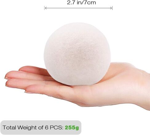 Raffaelo Wool Dryer Balls XL Reusable Natural Fabric Softener, Set of 6 in Saudi Arabia