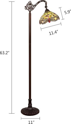 Chloe Lighting ANISOPTERA Purity 1 Light Antique Dark Bronze Finish Reading Floor Lamp 11" Shade in Saudi Arabia
