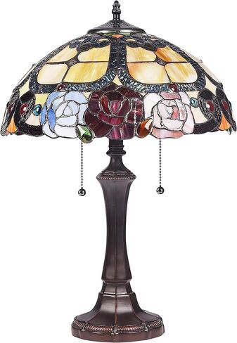 Chloe Lighting Simone Floral 2 Light Dark Bronze Table Lamp 16" Wide in Saudi Arabia
