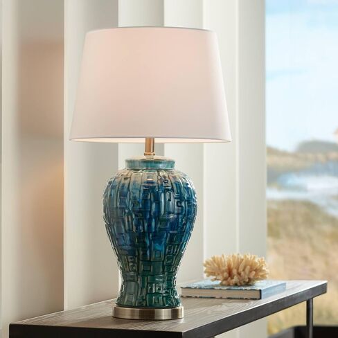 Matsu 27" Tall 3-Way Table Lamp Temple Jar Ceramic Table Top Dimmer Antique in Saudi Arabia