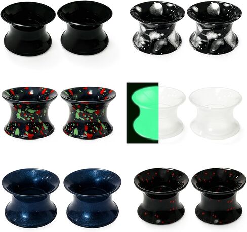 WBRWP 48/32/24/22/20/16/12pcs Ear Tunnels and Plugs - Double Flared Hollow Hard/Soft Silicone Ear Gauges - Ear Expander Stretcher Body Piercing Jewelry 8g-1" in Kuwait