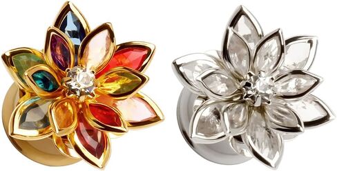 KUBOOZ Fashion Colorful Dream Flower Elegant Ear Plugs Tunnels Gauges Stretcher Piercings Jewelry in Kuwait