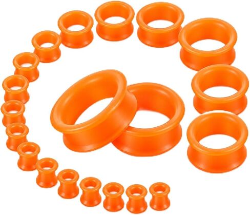 Oyaface 20 PCS Piercing Tunnel Set Soft/Hard Silicone Flesh Ear Plugs 2g-25mm Flexible Ear Stretching Gauge Expander in Kuwait