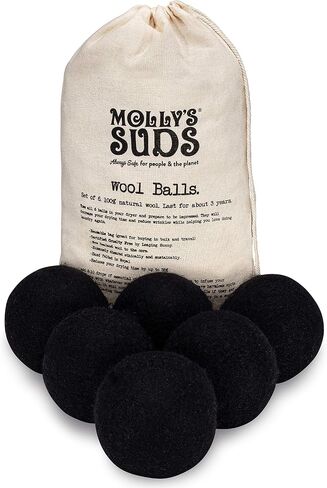 Molly's Suds Wool Dryer Balls | XL, Premium Organic Fabric Softener, Hypoallergenic, Hand-Felted, Reusable, Reduce Drying Time | White, Set of 6 in Saudi Arabia