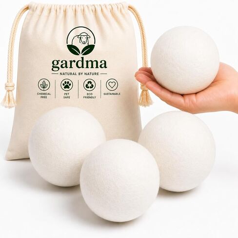Wool Dryer Balls XL 6-Pack – Organic Wool Dryer Balls for Laundry Reusable, Natural Fabric Softener, Reduces Drying Time, Static, Wrinkles & Clumping in Saudi Arabia