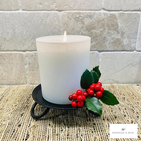 Set of 2 Wrought Iron Pillar Candle Holders | Amish Handmade Black Metal Candle Plates | Rustic Farmhouse Décor, Mantel & Table Centerpiece for Christmas or Weddings in Kuwait