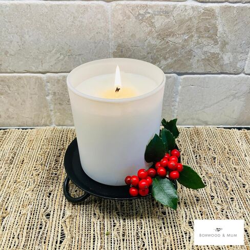 Set of 2 Wrought Iron Pillar Candle Holders | Amish Handmade Black Metal Candle Plates | Rustic Farmhouse Décor, Mantel & Table Centerpiece for Christmas or Weddings in Kuwait