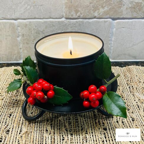 Set of 2 Wrought Iron Pillar Candle Holders | Amish Handmade Black Metal Candle Plates | Rustic Farmhouse Décor, Mantel & Table Centerpiece for Christmas or Weddings in Kuwait
