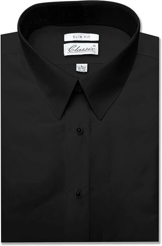 Men's Slim Microfiber Tuxedo Dress Shirt Laydown Collar, Non Pleat in Kuwait