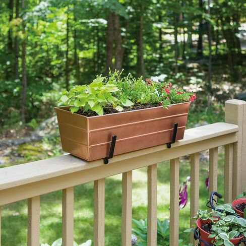 Achla Designs Bloom Box Garden Growing Kit, Medium Copper with Brackets for 2 x 6 Railings in Saudi Arabia
