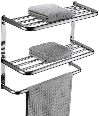 LUANT Bathroom Shelf 3-Tier Wall Mounting Rack with Towel Bars in Saudi Arabia