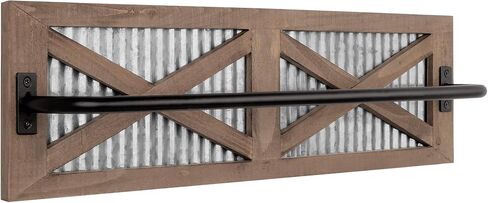 Autumn Alley Farmhouse Rustic Towel Rack Holder - Wood Towel Rack - Farmhouse Towel Holder for Rustic Bathroom and Farmhouse Kitchen Style Décor - 24" Wall Mounted, Rustic White in Saudi Arabia
