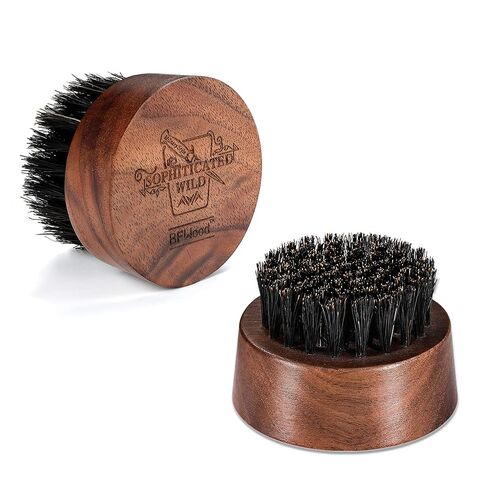 BFWood Beard Brush for Men - Boar Bristles Small and Round - Black Walnut Wood in Saudi Arabia