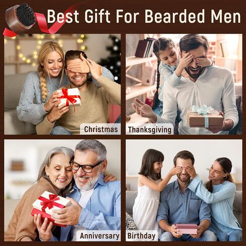 BFWood Beard Brush for Men - Boar Bristles Small and Round - Black Walnut Wood in Saudi Arabia