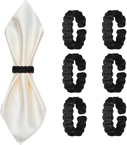 Meplait Napkin Rings Set of 6, Boho Napkins Holders Ring for Table, Brown in Saudi Arabia