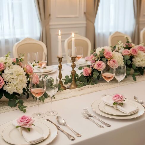 Flower Napkin Rings Set of 12, Handmade Pink Rose Flower Spring Napkin Rings Holder, Romantic Table Decorations for Mother's Day, Wedding, Easter, Birthday, Tea Party in Saudi Arabia