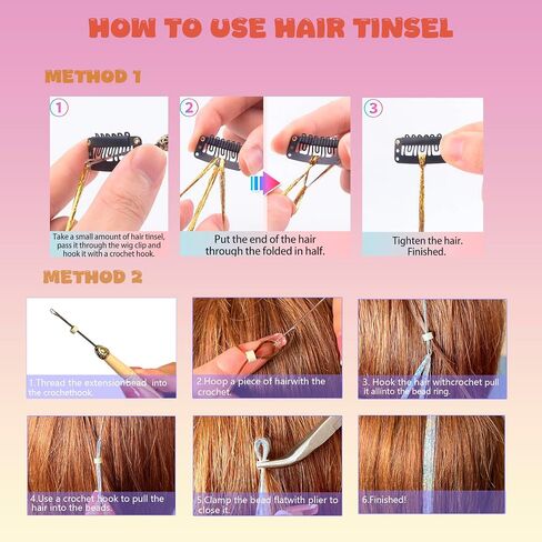 Fairy Hair Tinsel Kit 4800+ Strands 16 Colors 48" HR Glitter Tools in Saudi Arabia