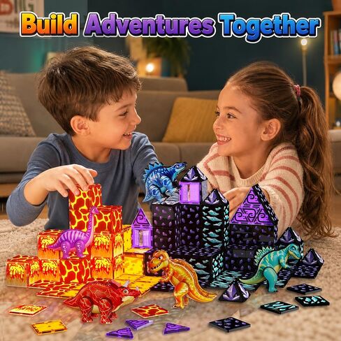 GobiDex Magnetic Tiles Lava & Cave Dinosaur Toys for Kids 3-5 5-7 in Saudi Arabia
