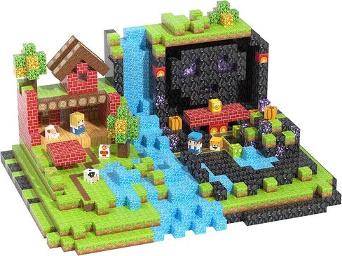 200PCS Magnetic Building Blocks Set, Magnetic Tiles Kids Build Cubes STEM Game Toys, Build Forest World Set, Christmas Birthday Gifts for Boys & Girls Age 3 4 5 6 7 8 9 10, 0.78 in Size in Kuwait