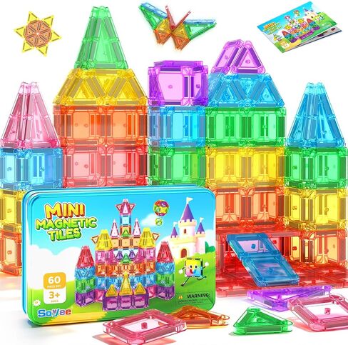 Soyee Magnetic Tiles Toddler Toys Games Sensory Toys for Toddlers 3-4 Magnetic Blocks for Kids Age 3-5 4-8 Outdoor Toddler Activities Preschool Building Learning Toys in Kuwait